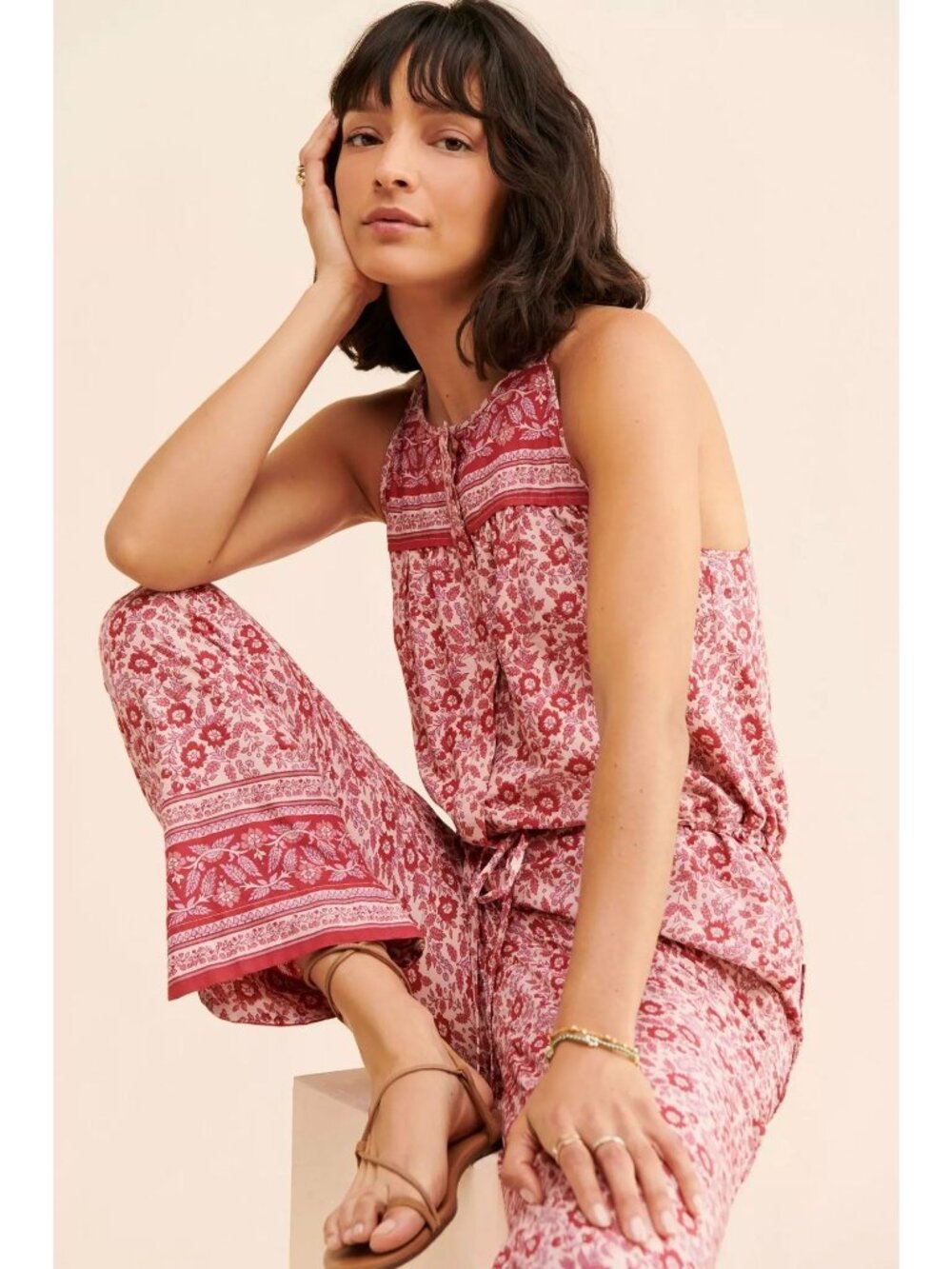 🆕FAHERTY Adella Jumpsuit Floral Cotton Small - Picture 4 of 11